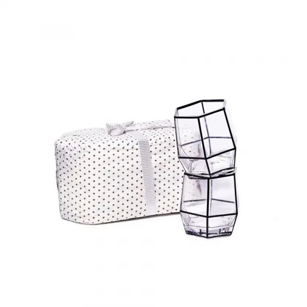 Geo Black Tumbler Glasses - Set of 2