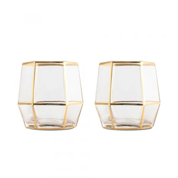 Zestaw Szklanek Geo Gold - 2 szt. personalizowane - Root7