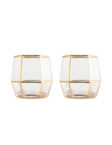 Geo Gold Tumbler Glasses Set of 2