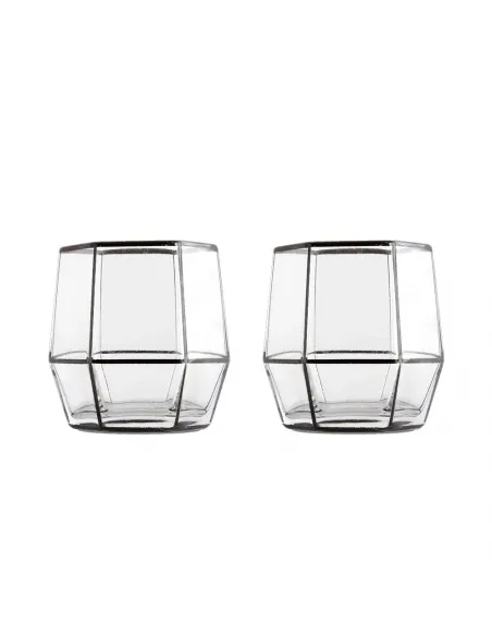 Geo Black Tumbler Glasses - Set of 2