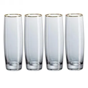 Black & Gold  Prosecco Glasses - Set of 4
