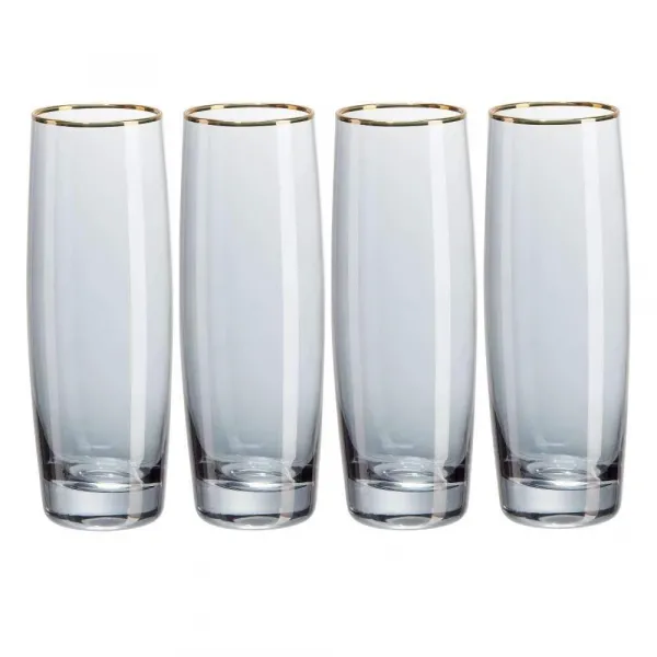 Zestaw 4 kieliszków do Prosecco - kolekcja Black & Gold personalizowane - Root7