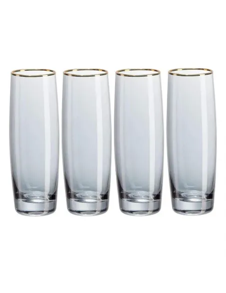 Zestaw 4 kieliszków do Prosecco - kolekcja Black & Gold personalizowane - Root7