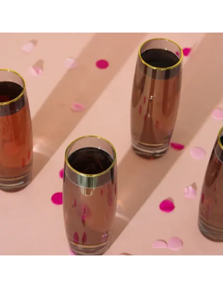 Zestaw 4 kieliszków do Prosecco - kolekcja Black & Gold personalizowane - Root7