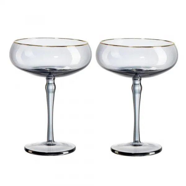 Zestaw 2 kieliszków do Martini - kolekcja Black & Gold personalizowane - Root7