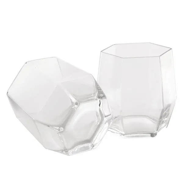 Geo Clear Tumbler Glasses - Set of 2