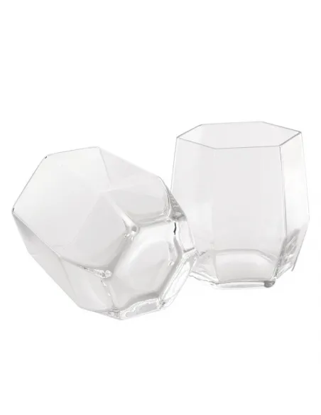 Geo Clear Tumbler Glasses - Set of 2
