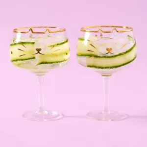 Cat Gin Glasses - Set of 2 2