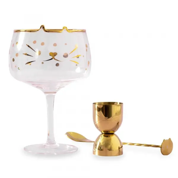 Gift Set includes a cat-shaped stirrer and jigger - Cats Collection