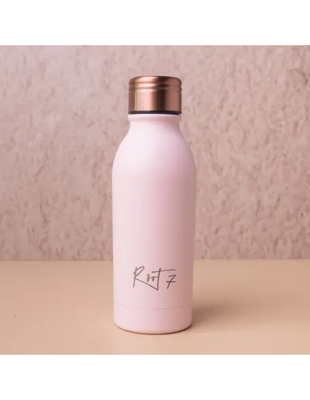 Różowa butelka termiczna Powder Coated Millennial Pink personalizowane - Root7