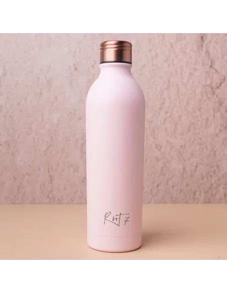 Różowa butelka termiczna Powder Coated Millennial Pink personalizowane - Root7